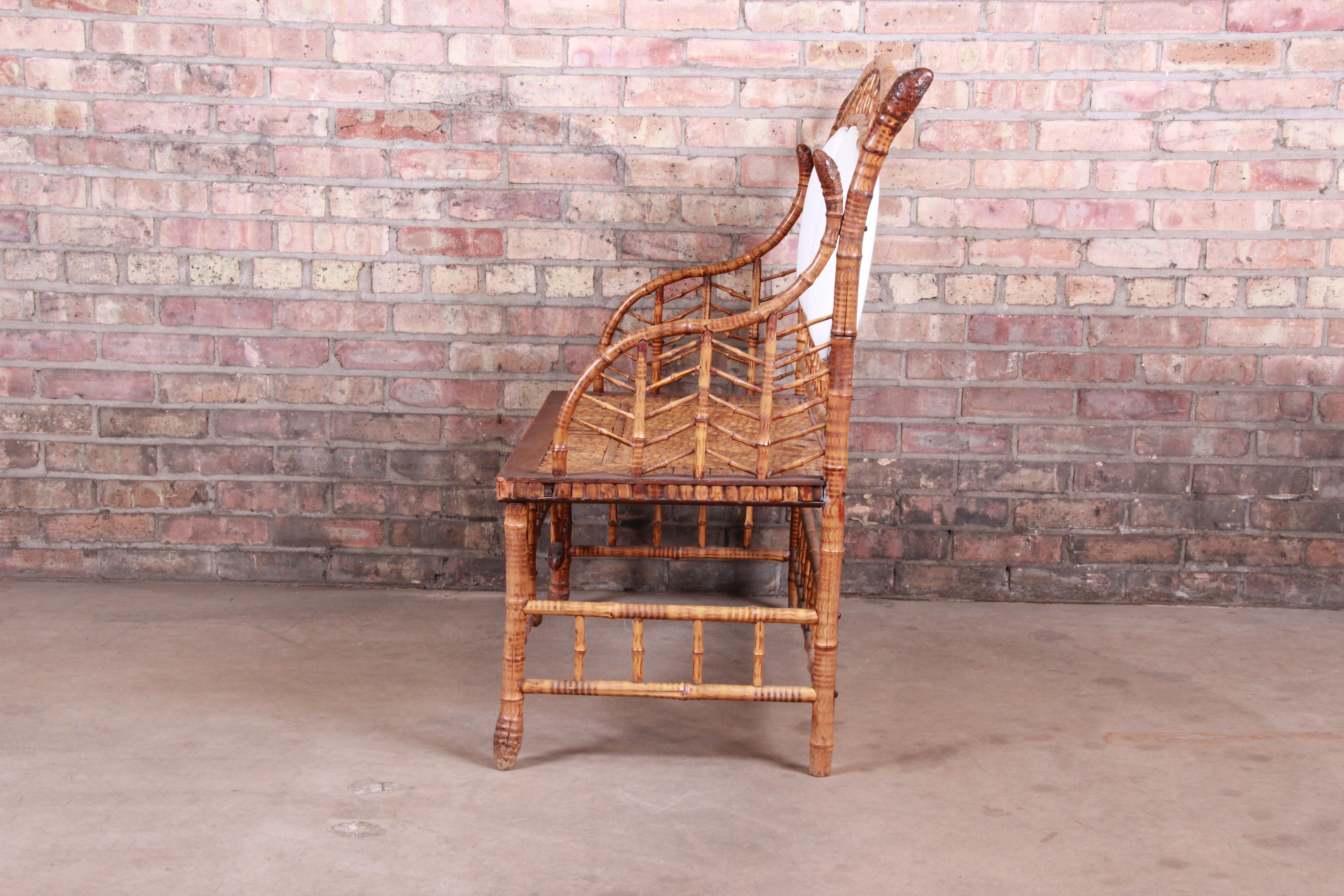 19th Century Victorian Bamboo Settee 11