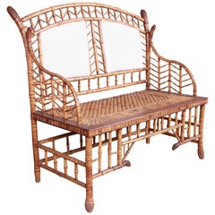 Antique 19th Century Victorian Bamboo Settee