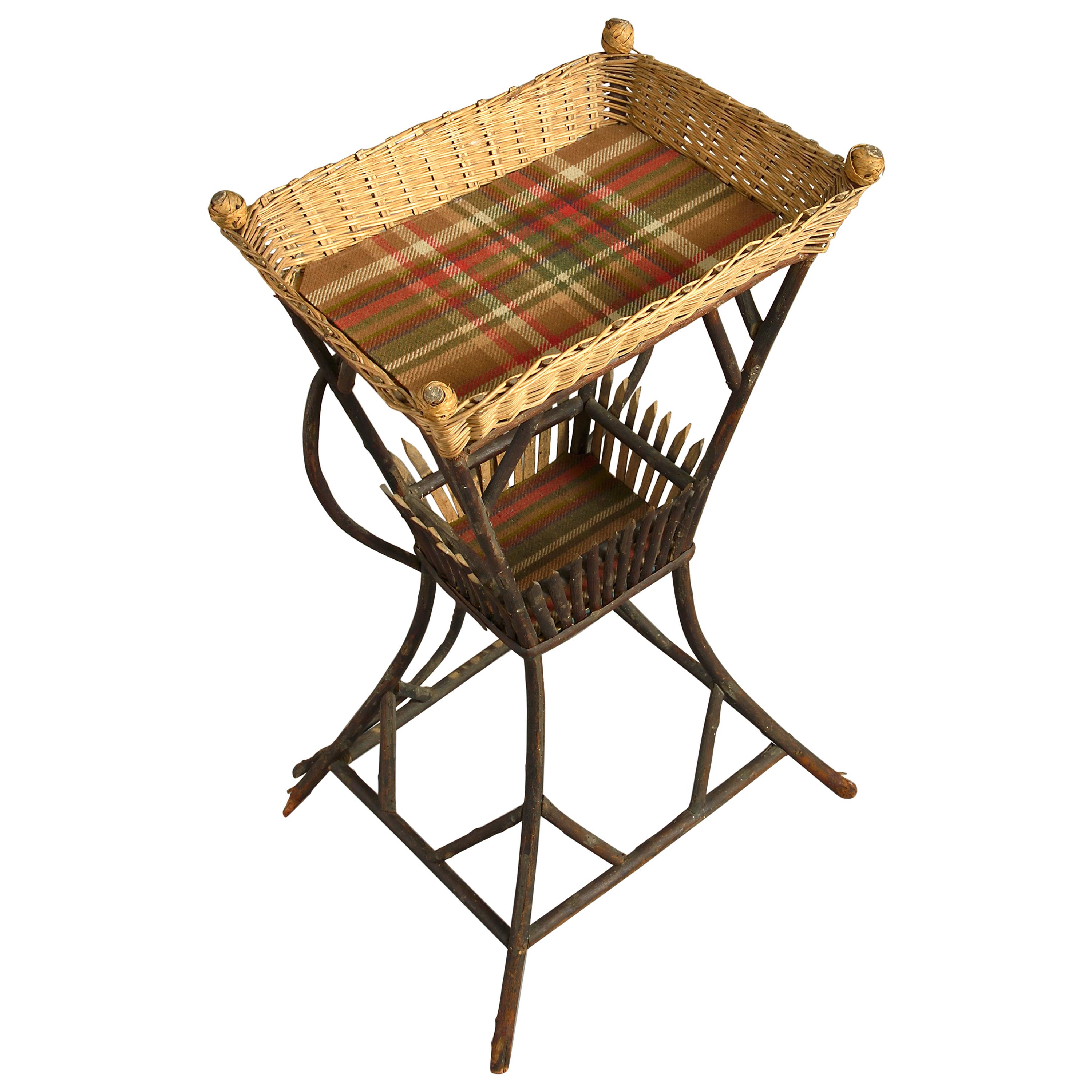 19th Century Victorian Basket and Canework Occasional Table