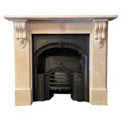 19th Century Victorian Bathstone Fireplace Mantel