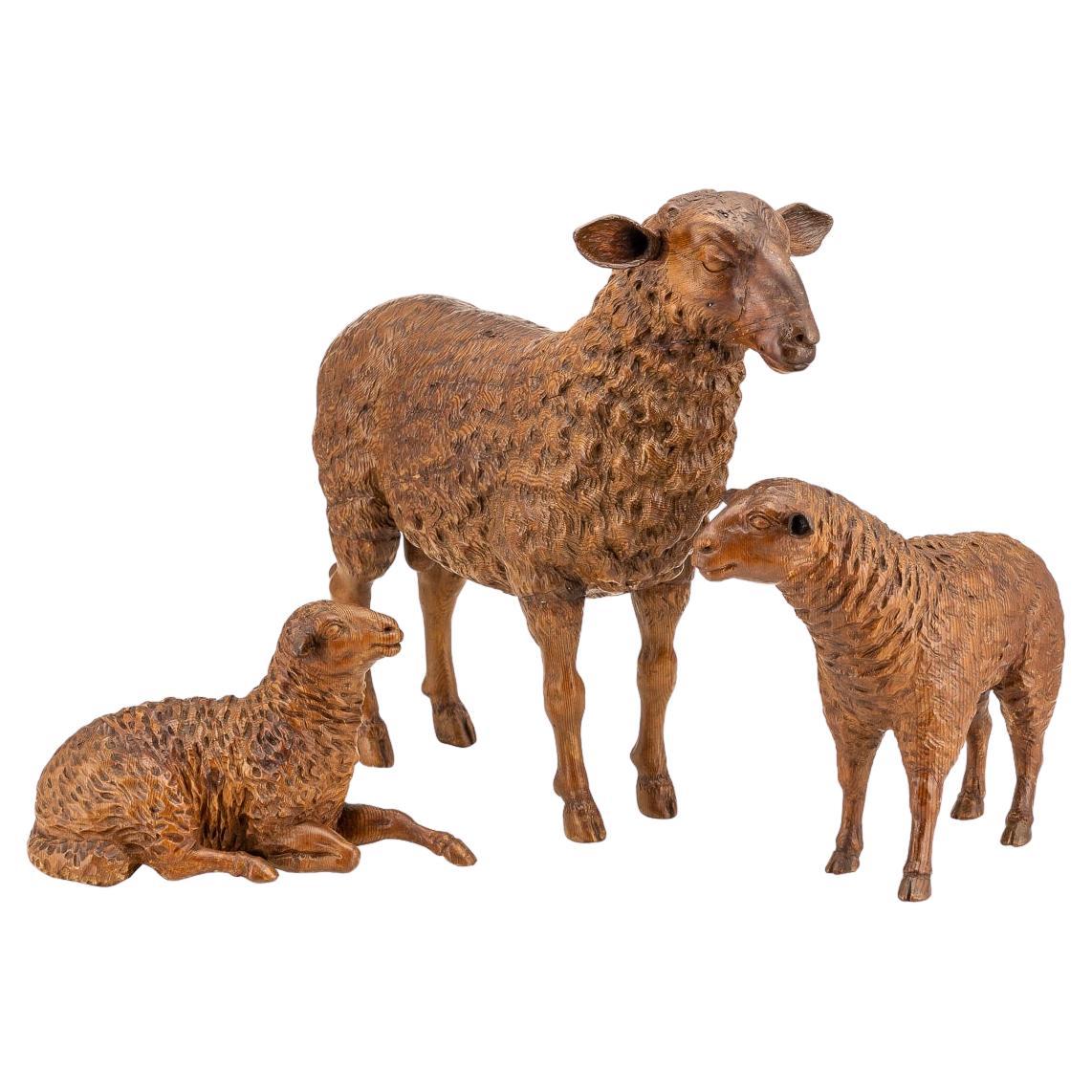 19th Century Victorian Black Forest Nativity Sheep, c.1890 For Sale