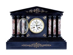 19th Century Victorian Black Marble Mantle Clock