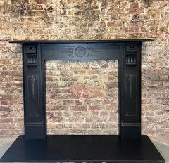 19th Century Victorian Black Slate Fireplace