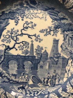 19th Century Victorian Blue and White Staffordshire Plate