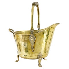 Used 19th century Victorian brass coal scuttle