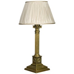 19th Century Victorian Brass Column Lamp