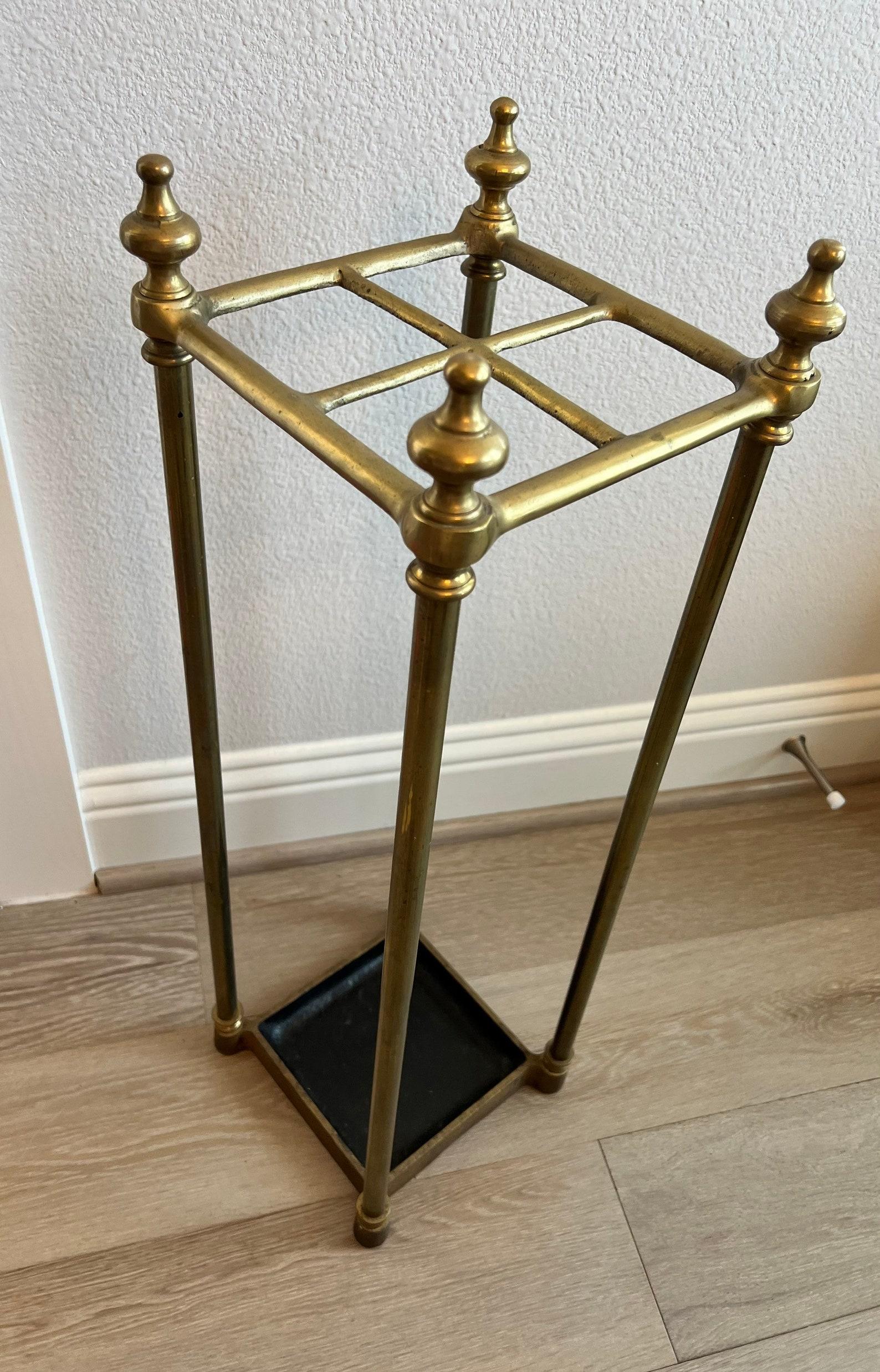 19th Century Victorian Brass & Iron Umbrella Stand In Good Condition In Forney, TX