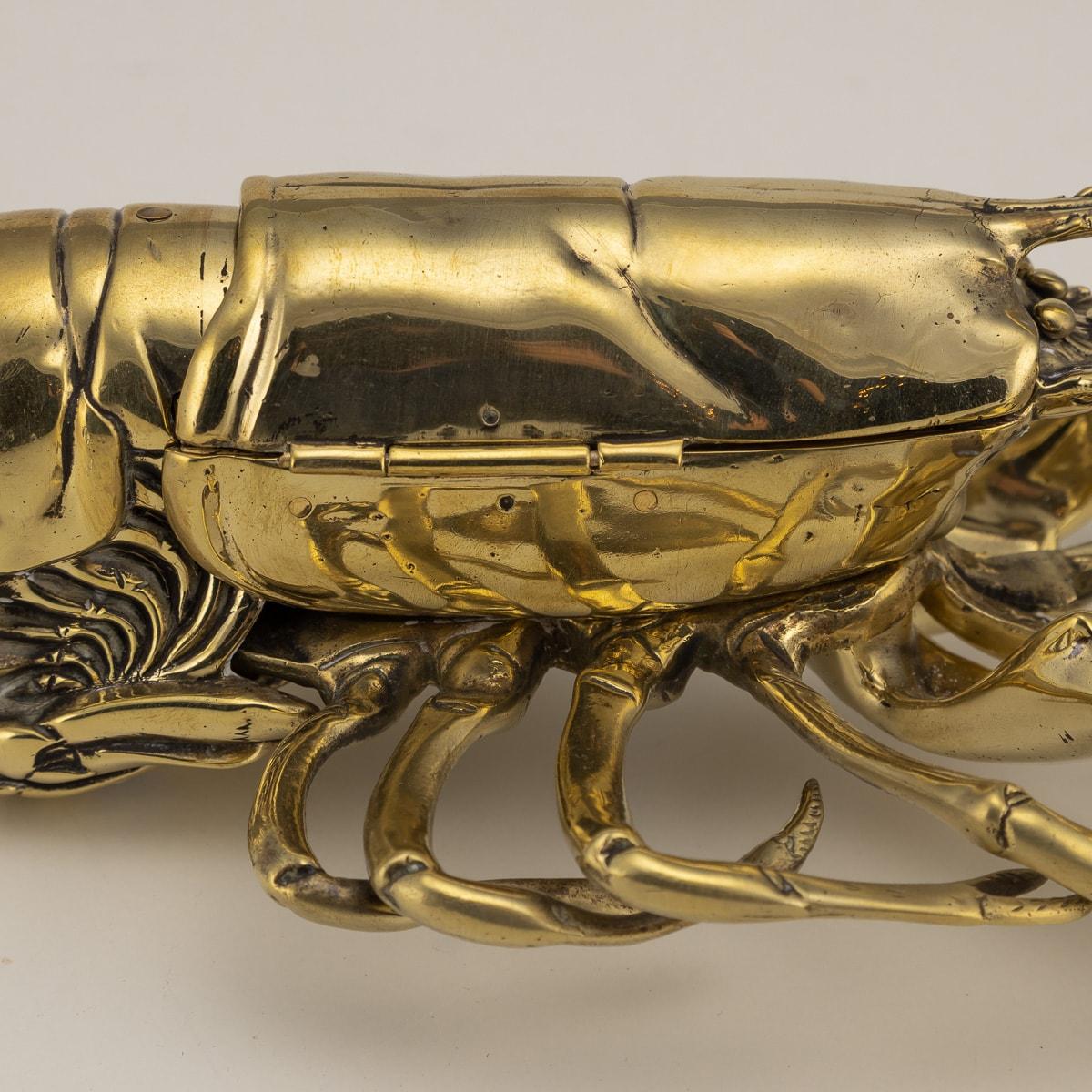 19th Century Victorian Brass Lobster Shaped Inkstand, c.1890 8