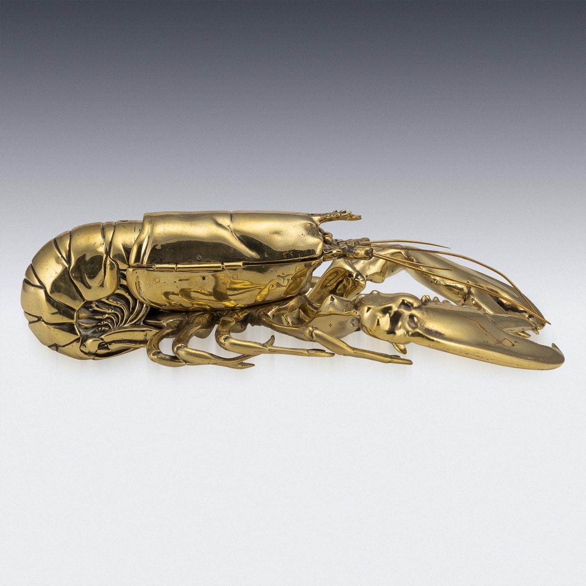 19th Century Victorian Brass Lobster Shaped Inkstand, c.1890 1