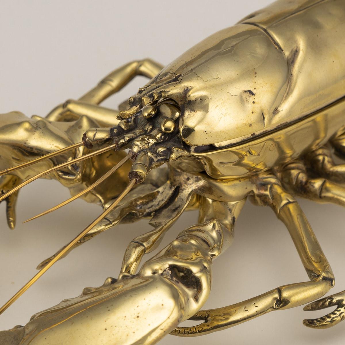 19th Century Victorian Brass Lobster Shaped Inkstand, c.1890 4