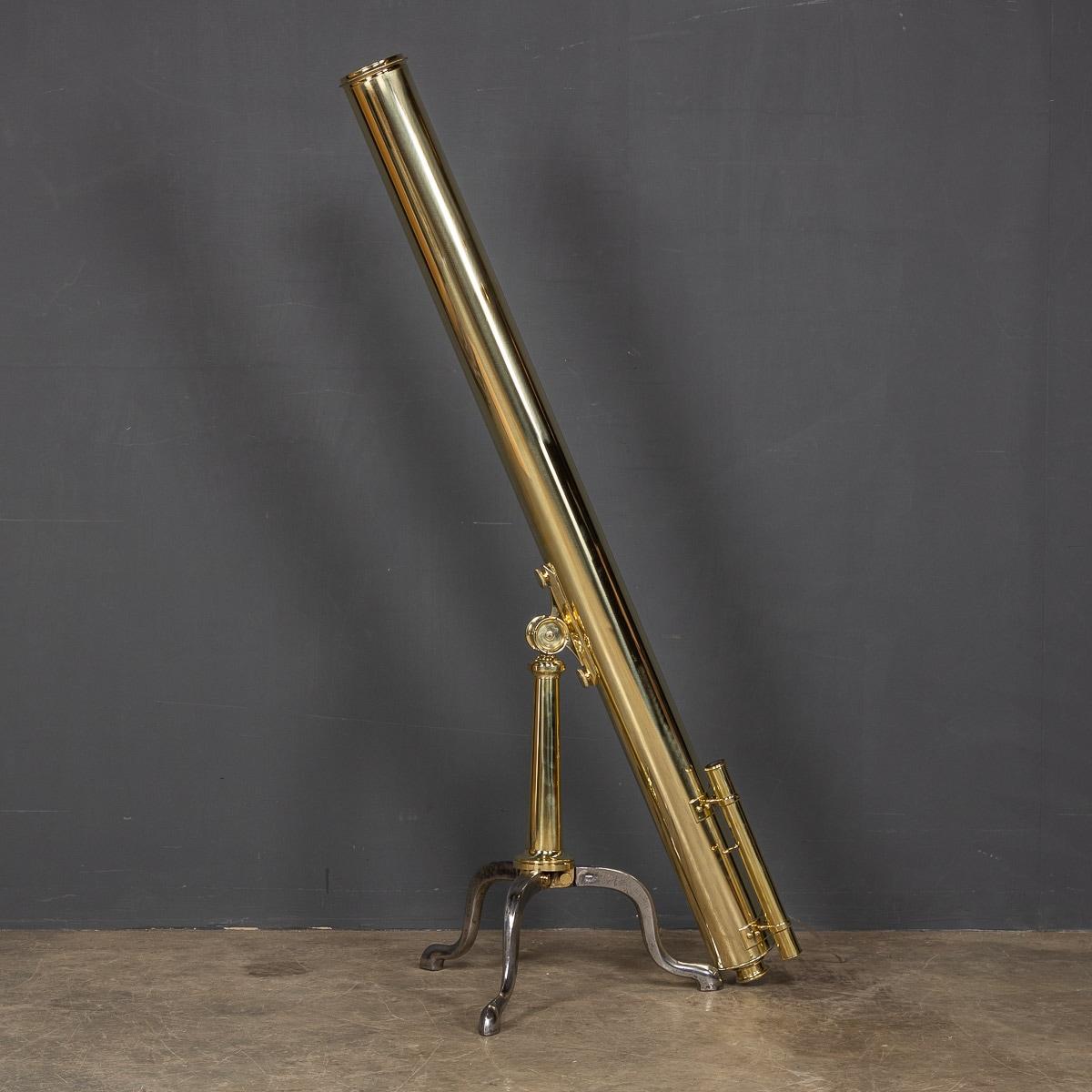 British 19th Century Victorian Brass Telescope On A Stand, c.1890