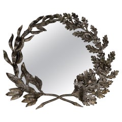 19th Century Victorian Bronze Mirror with Floral Decoration, c.1860