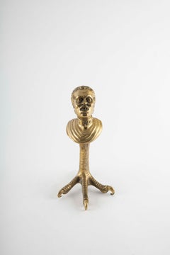 19th Century Victorian Bronze Table Lighter with African Bust
