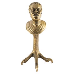 19th Century Victorian Bronze Table Lighter with African Bust