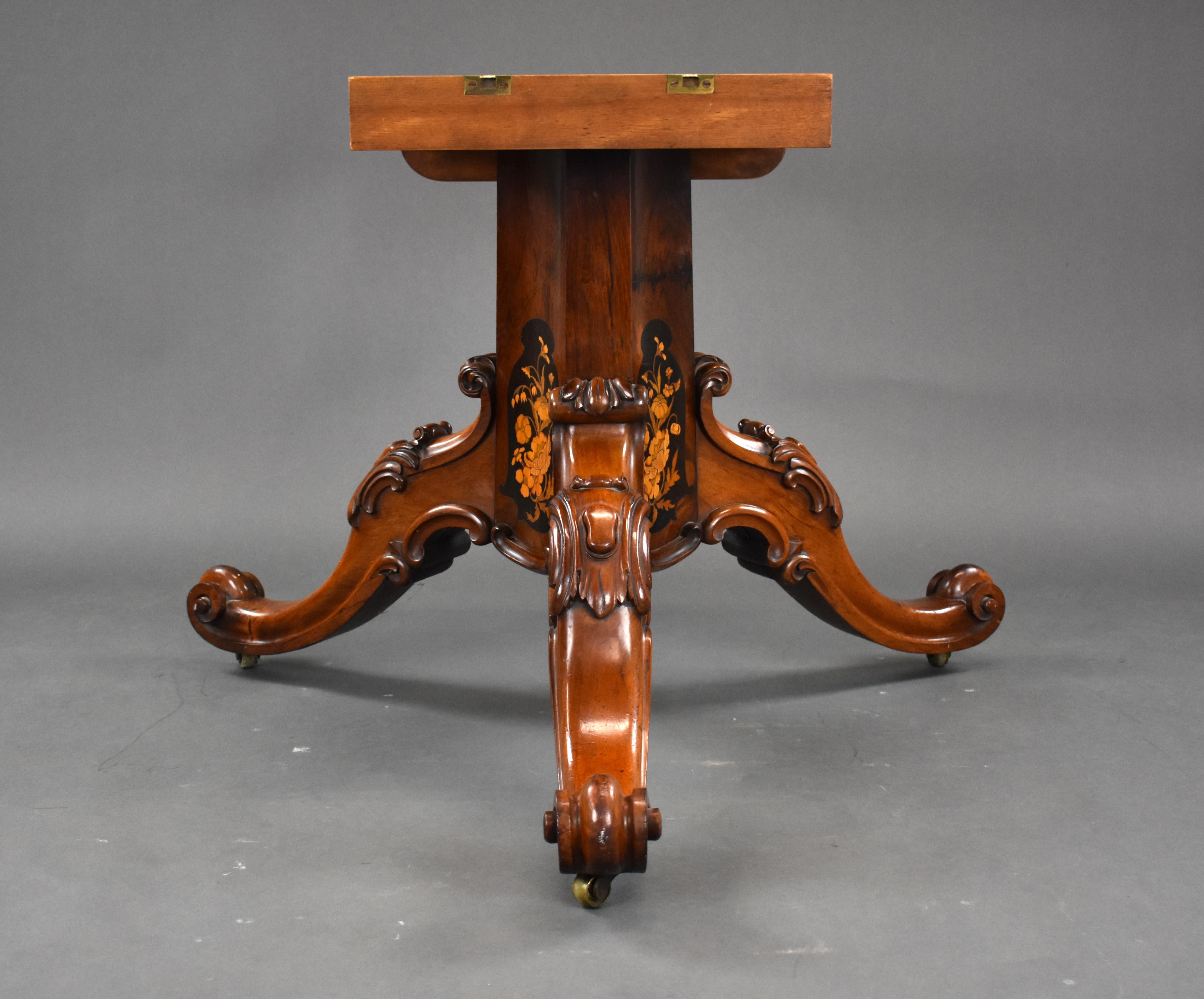 19th Century Victorian Burl Walnt & Marquetry Centre Table For Sale 13