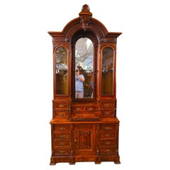 19th Century Victorian Burl Walnut Slant Front Secretary Desk Attr To Jelliff