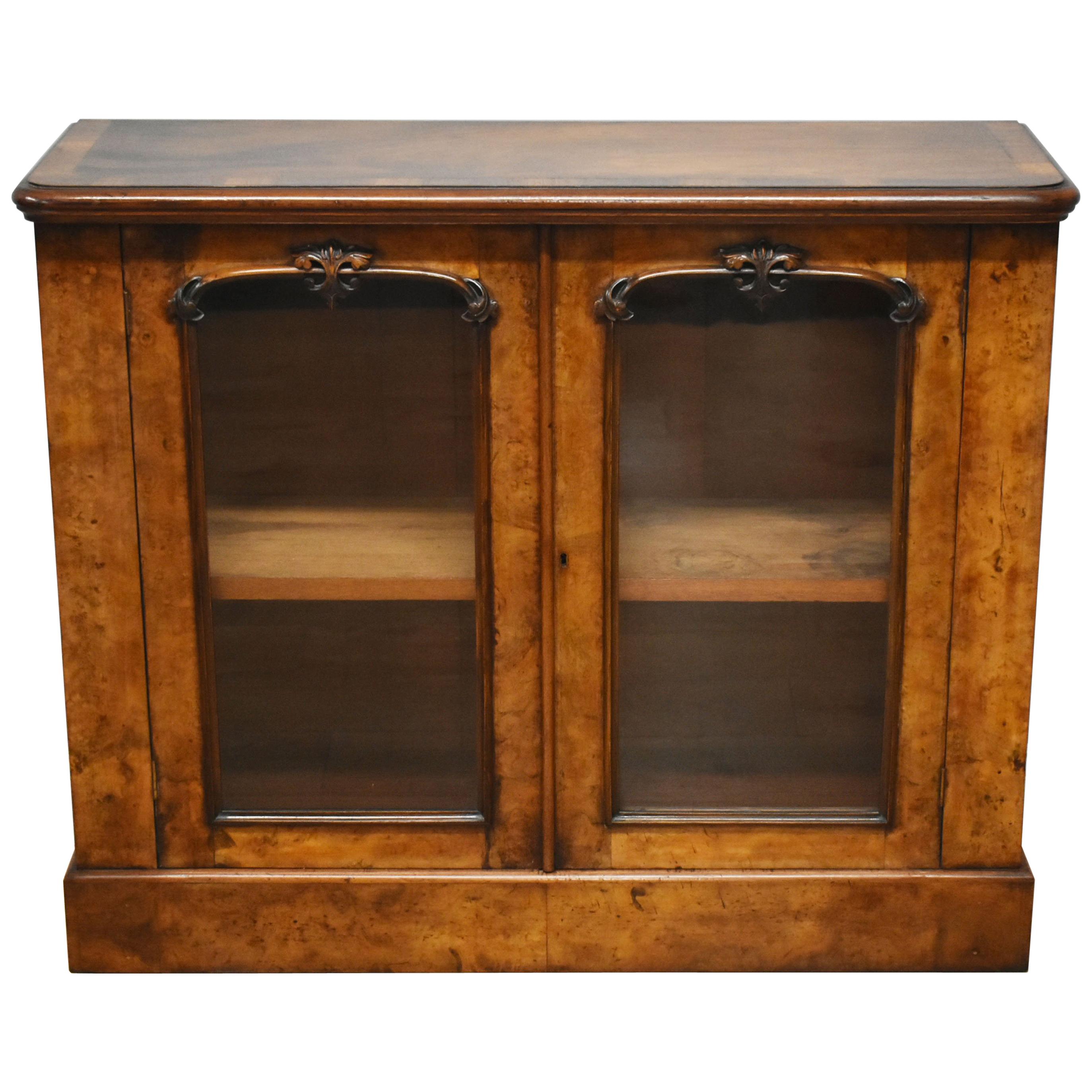 19th Century Victorian Burr Walnut Bookcase