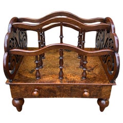 19th Century Victorian Burr Walnut Canterbury, by Druce & Co, London