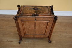 19th Century Victorian Burr Walnut Credenza / Sideboard / Bookcase