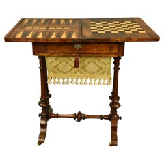 19th Century Victorian burr walnut games tables 19th Century Victorian burr walnut games tables