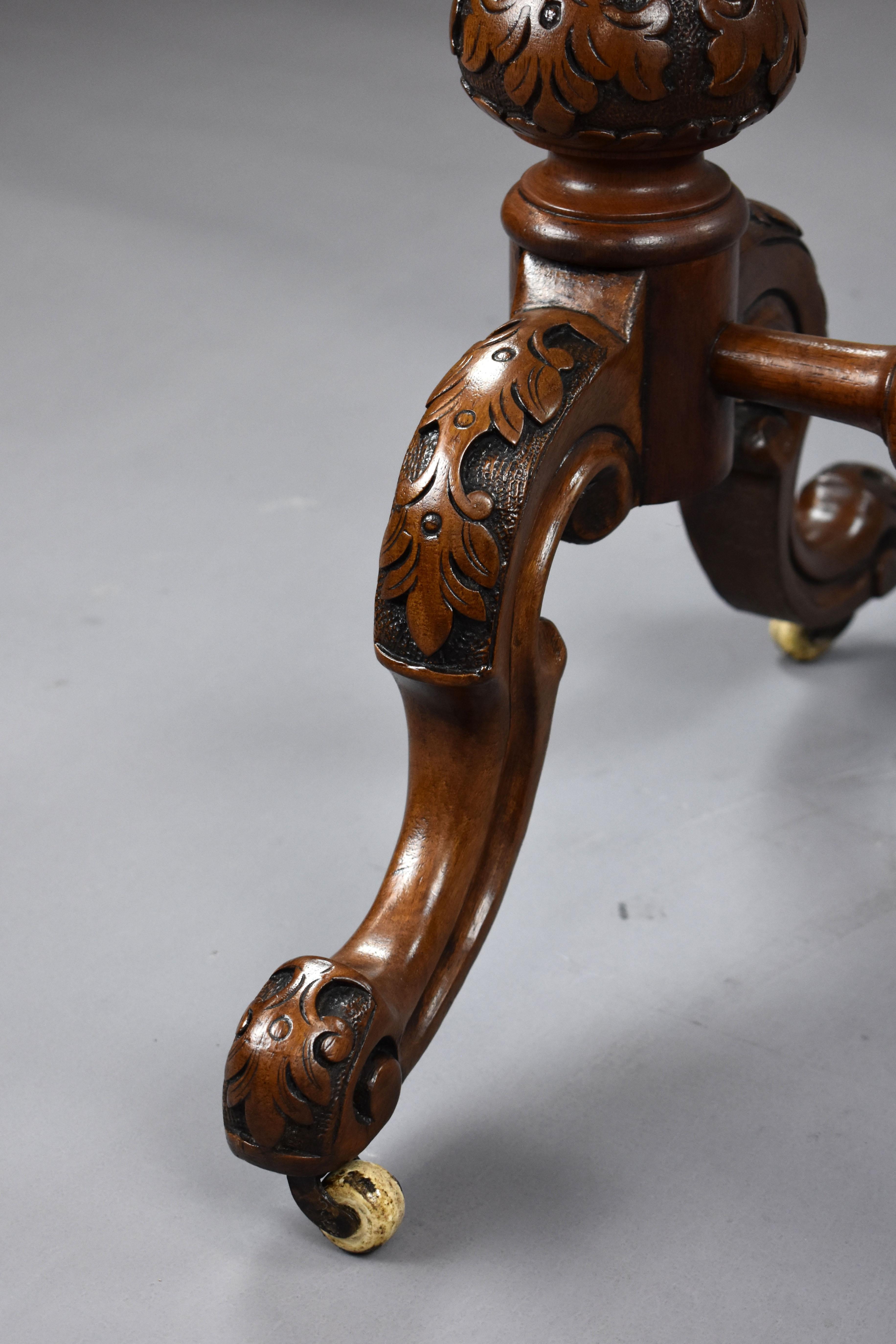 19th Century Victorian Burr Walnut Needlework Table For Sale 8
