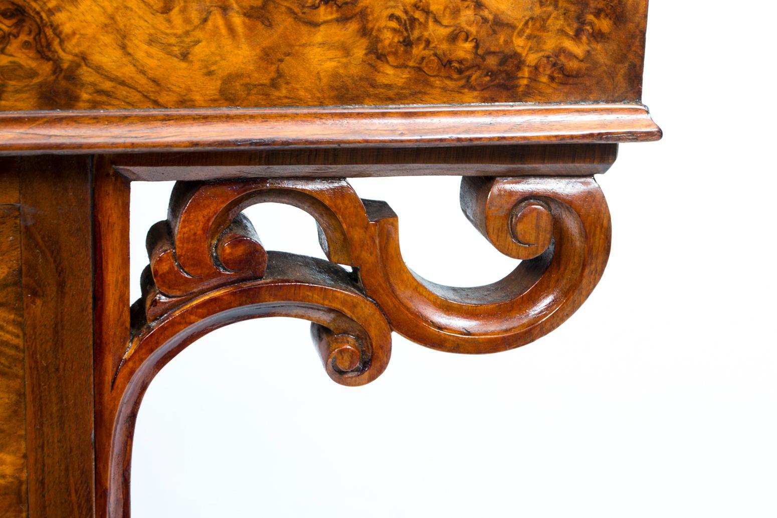 19th Century Victorian Burr Walnut Pop Up Davenport Desk 12