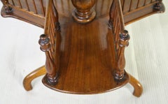 19th Century Victorian Burr Walnut Revolving 2-Tier Book Table