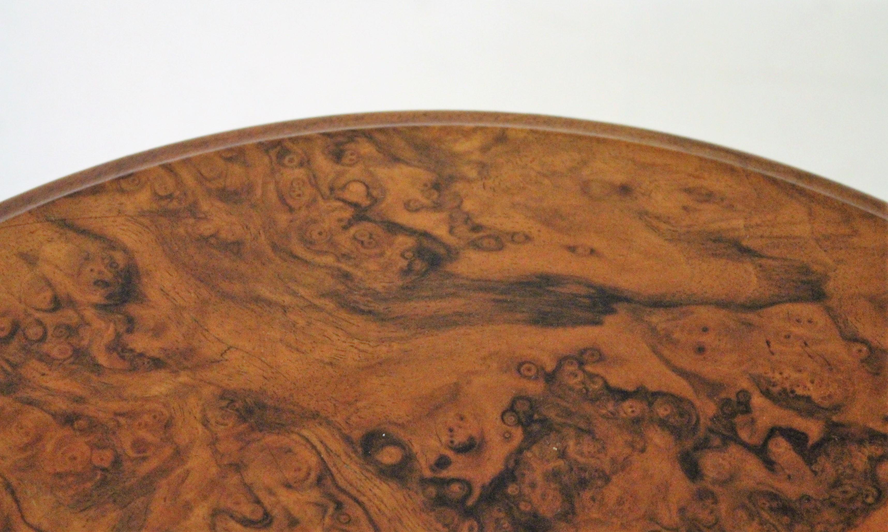19th Century Victorian Burr Walnut Revolving 2-Tier Book Table 4