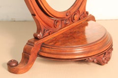 19th Century Victorian Burr Walnut Toilet Mirror