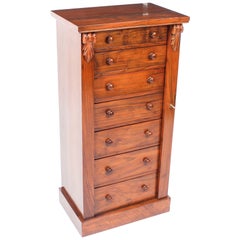 19th Century Victorian Burr Walnut Wellington Chest