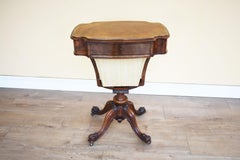 19th Century Victorian Burr Walnut Work Table