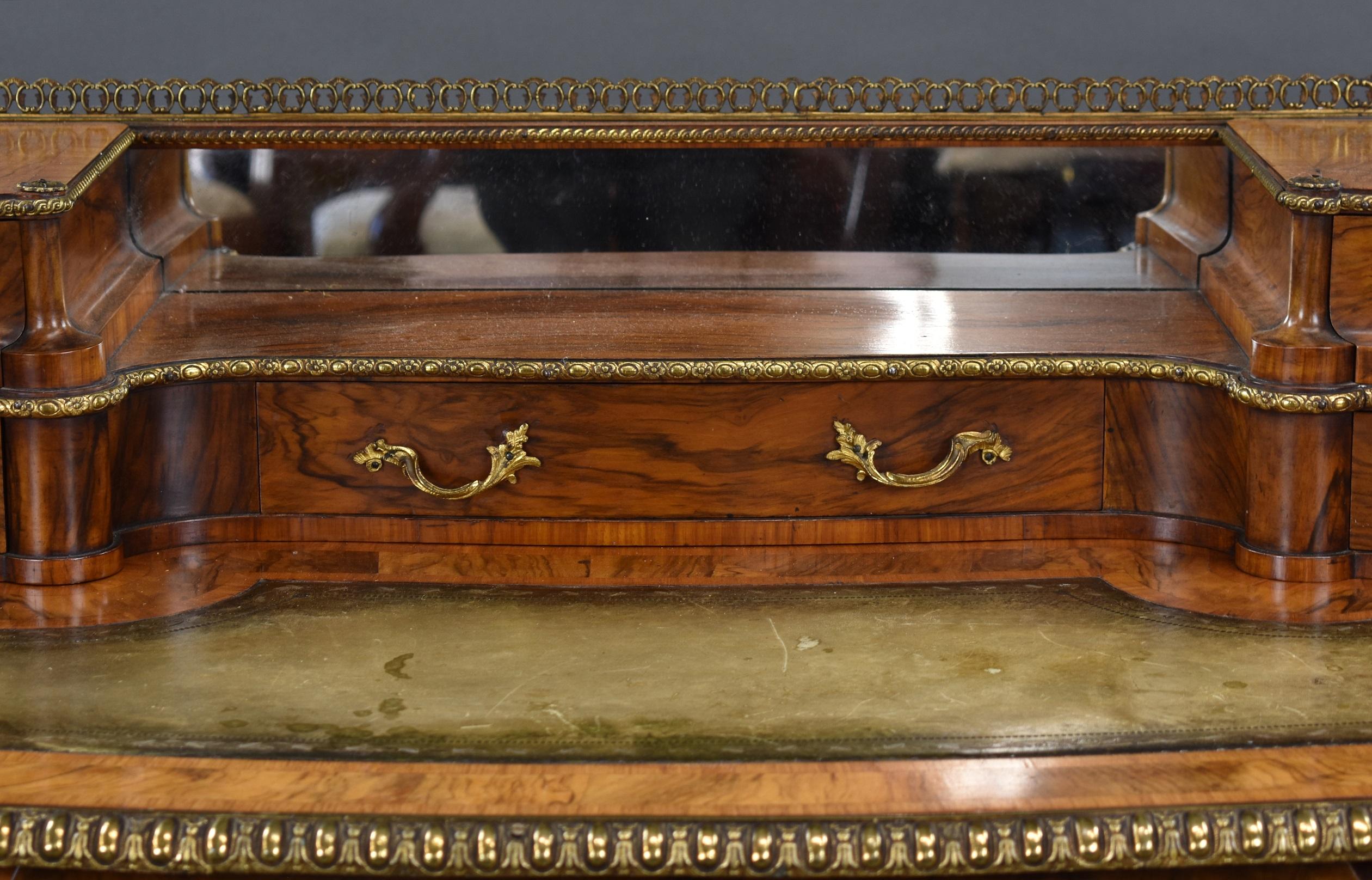 19th Century Victorian Burr Walnut Writing Table For Sale 8