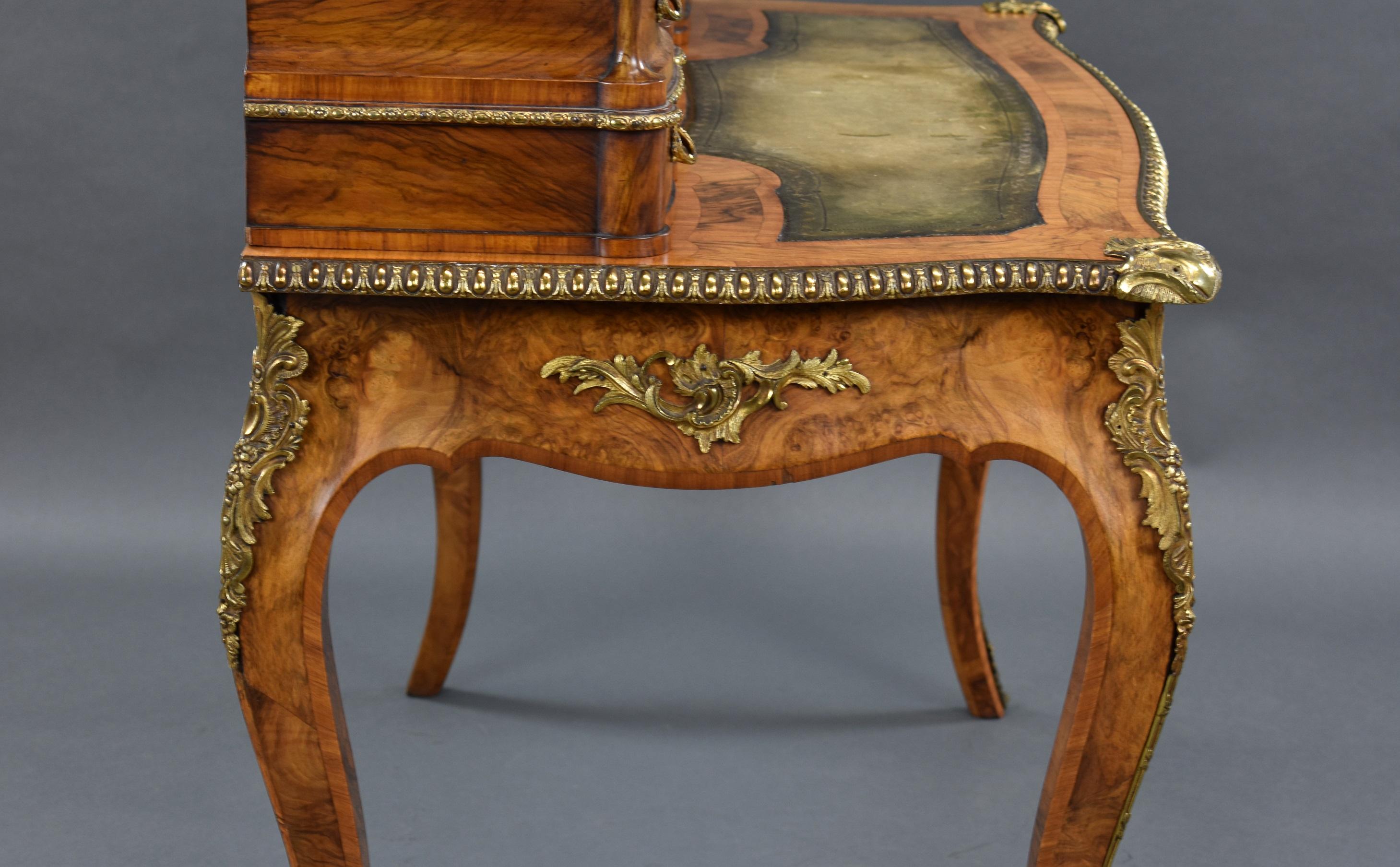 19th Century Victorian Burr Walnut Writing Table For Sale 11