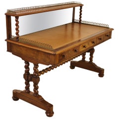 19th Century Victorian Burr Walnut Writing Table