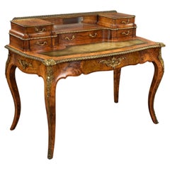 Viktorianischer Wurzelholz-Schreibtisch aus dem 19. Jahrhundert