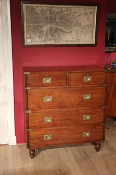 19th Century Victorian Campaign Chest of Drawers