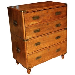 Antique 19th Century Victorian Campaign Chest of Drawers