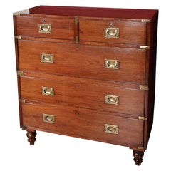 Antique 19th Century Victorian Campaign Chest of Drawers