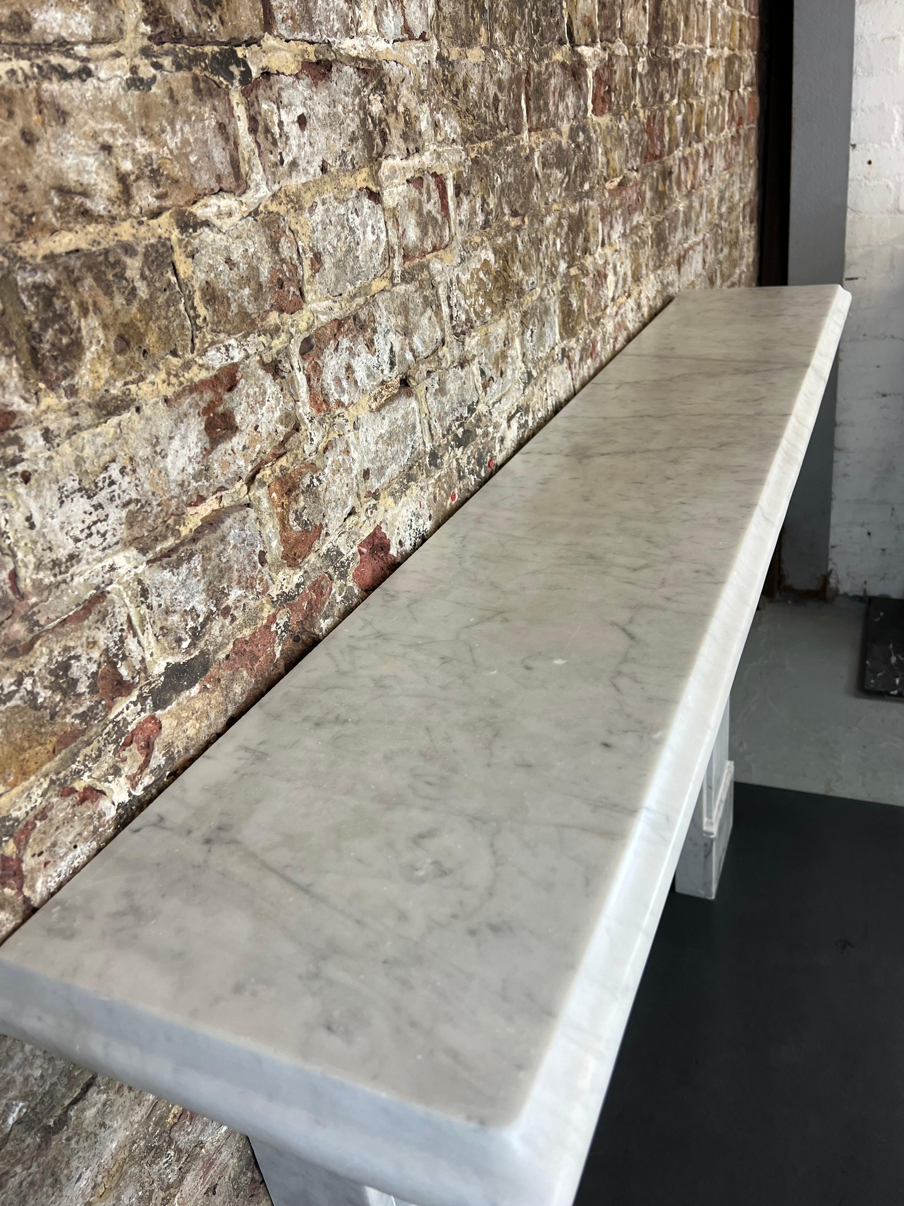 19th Century Victorian Carrara Marble Fireplace Mantlepiece 6