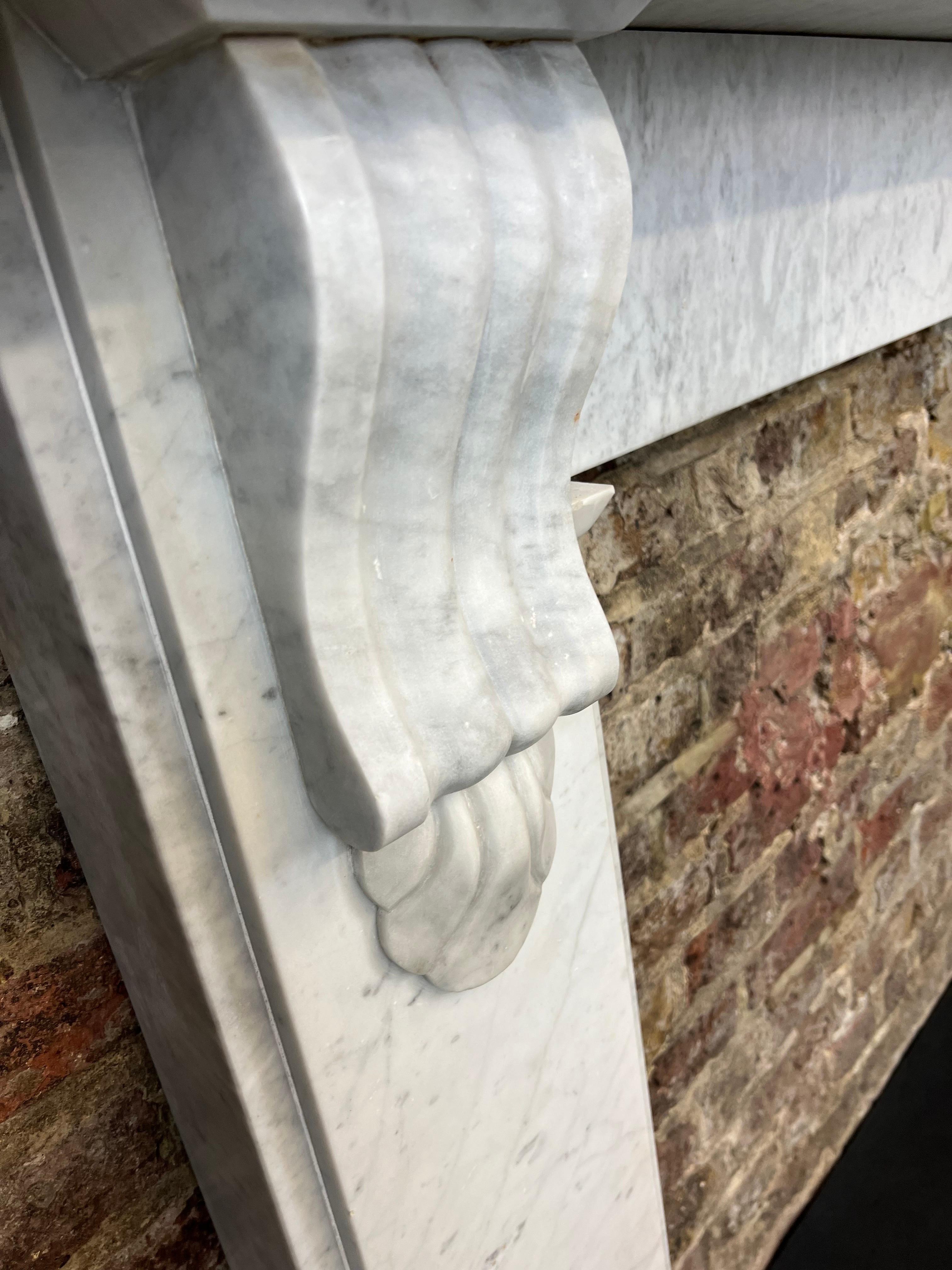 19th Century Victorian Carrara Marble Fireplace Mantlepiece 9