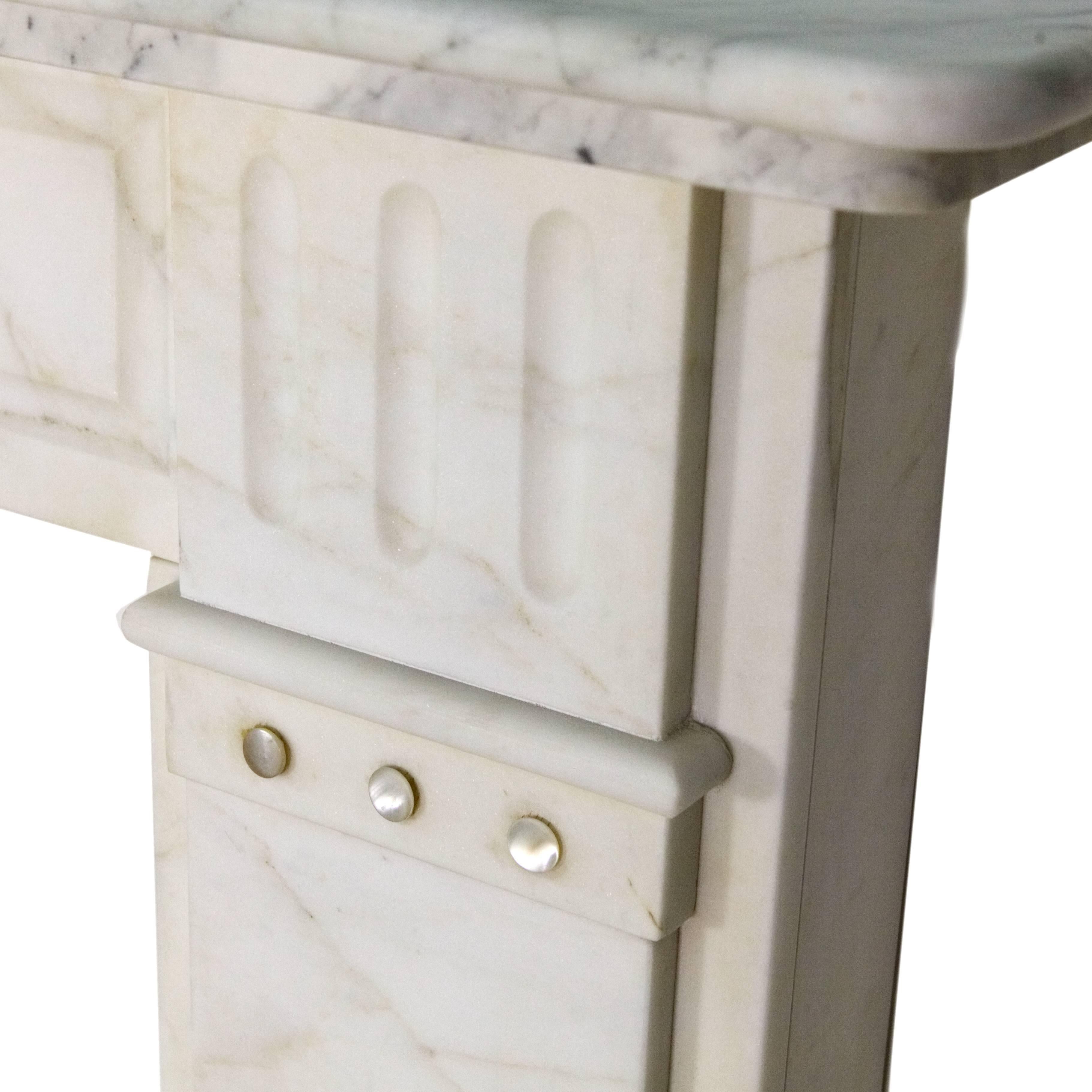 19th Century Victorian Carrara Marble Fireplace Surround In Fair Condition In London, GB