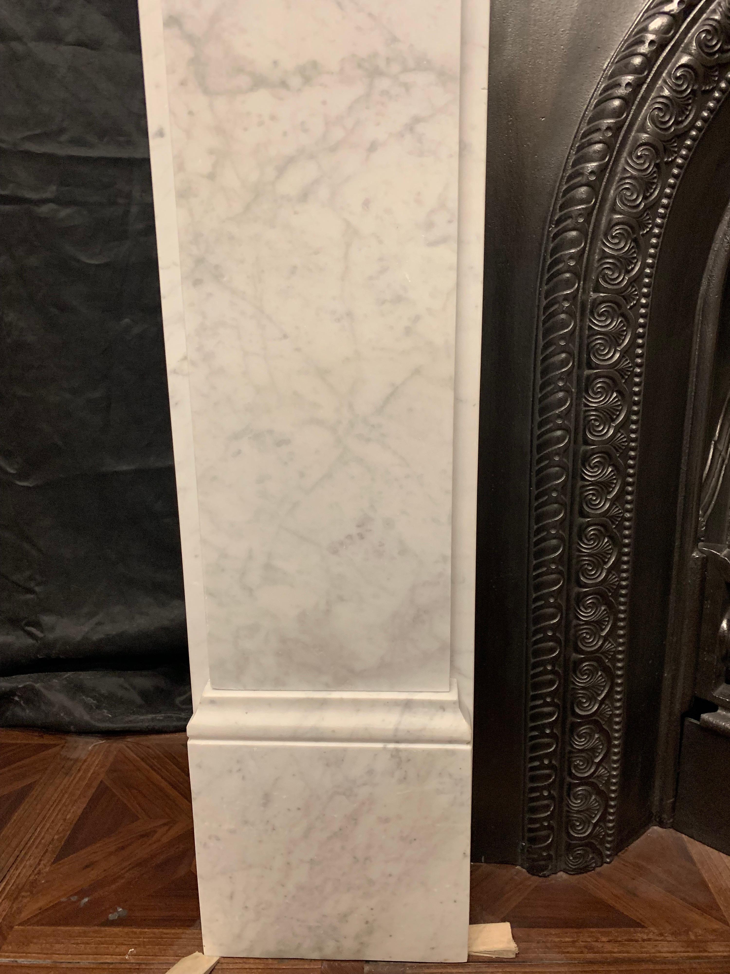 Late 19th Century 19th Century Victorian  Carrara Marble Fireplace Surround