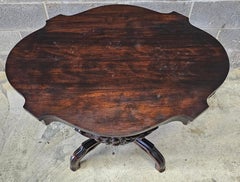 19th Century Victorian Carved and Stained Walnut Center Table