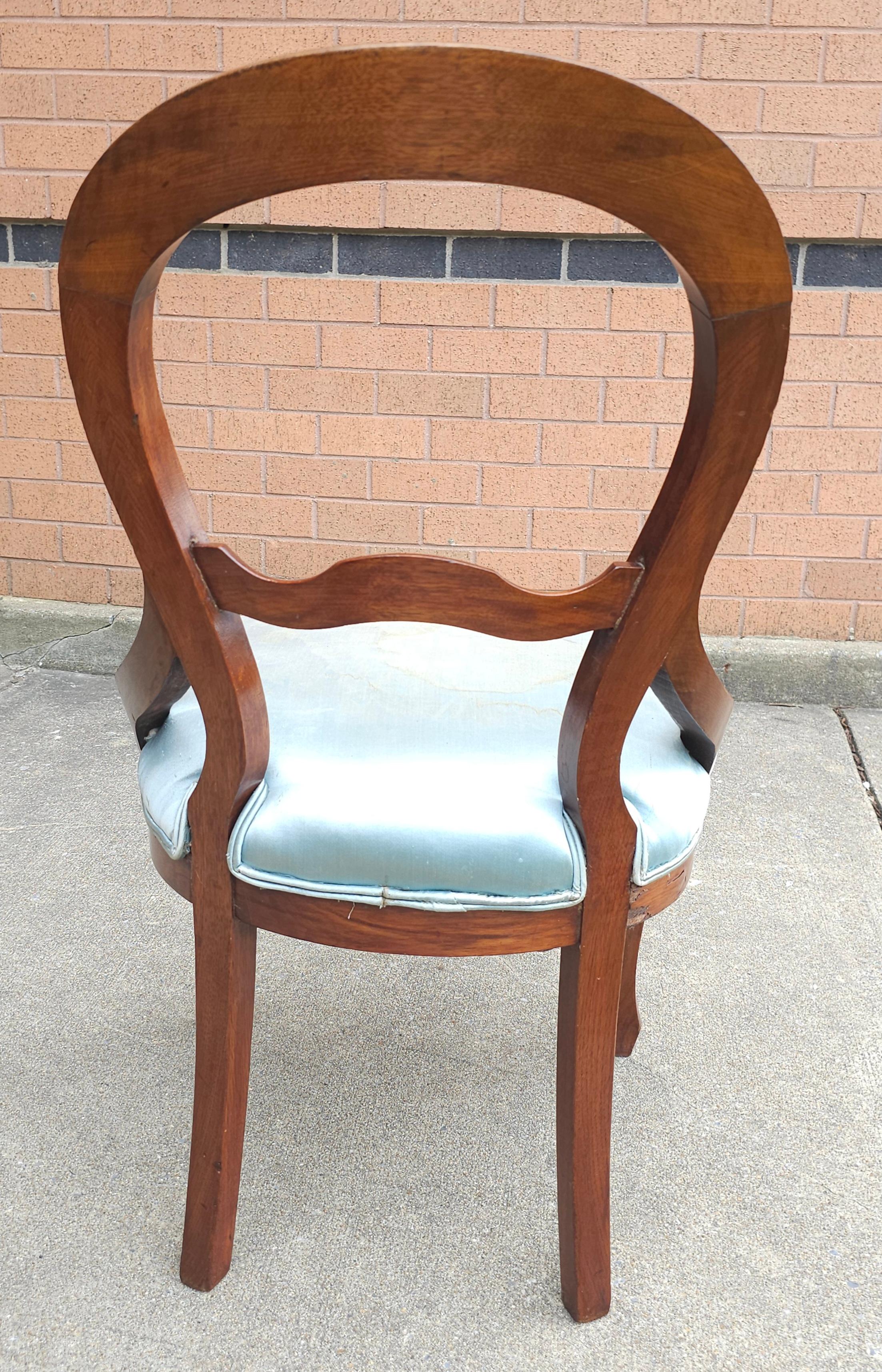 19th Century Victorian Carved Magogany and Upholstered Chair For Sale 3