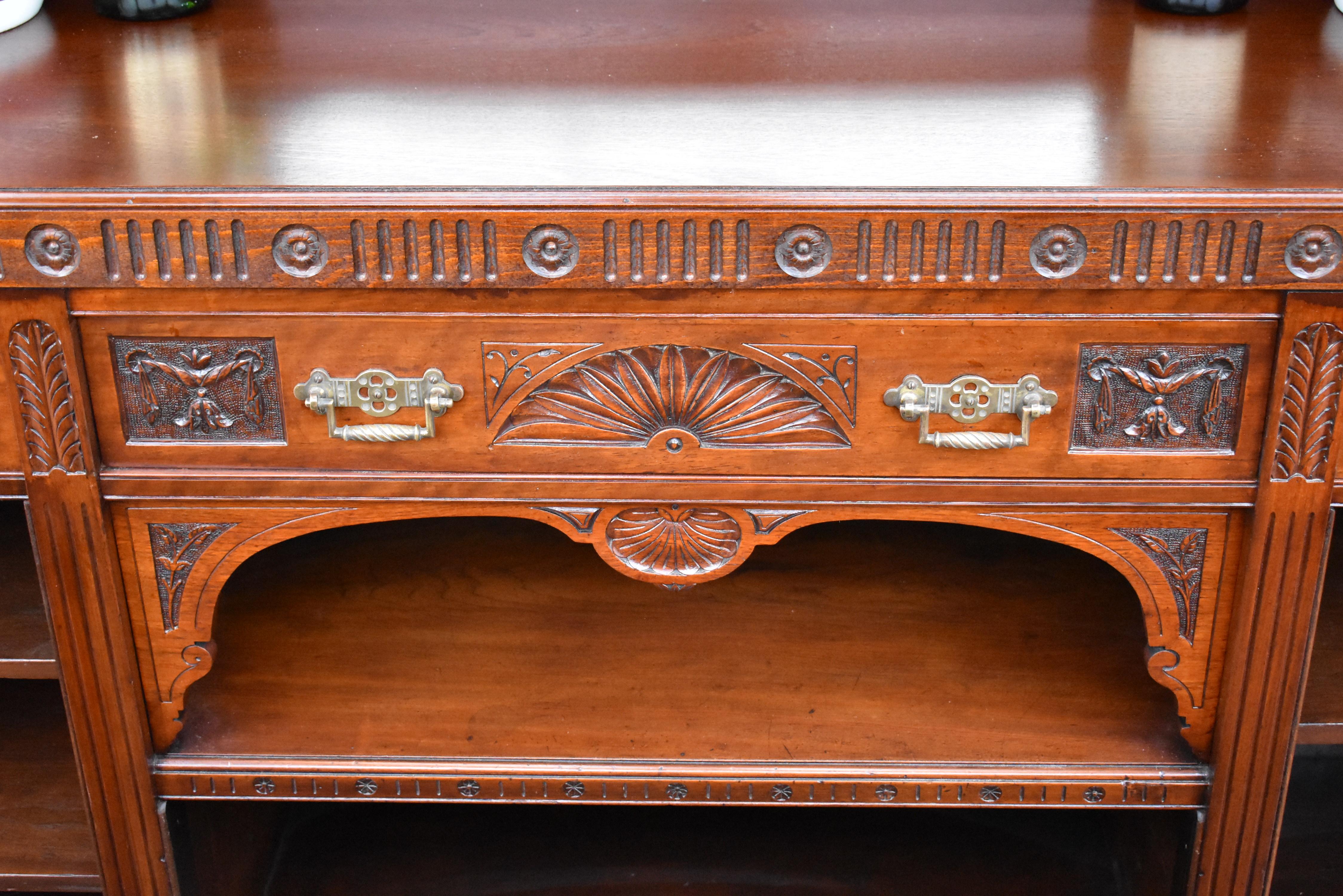19th Century Victorian Carved Mahogany Front and Back Bar 4