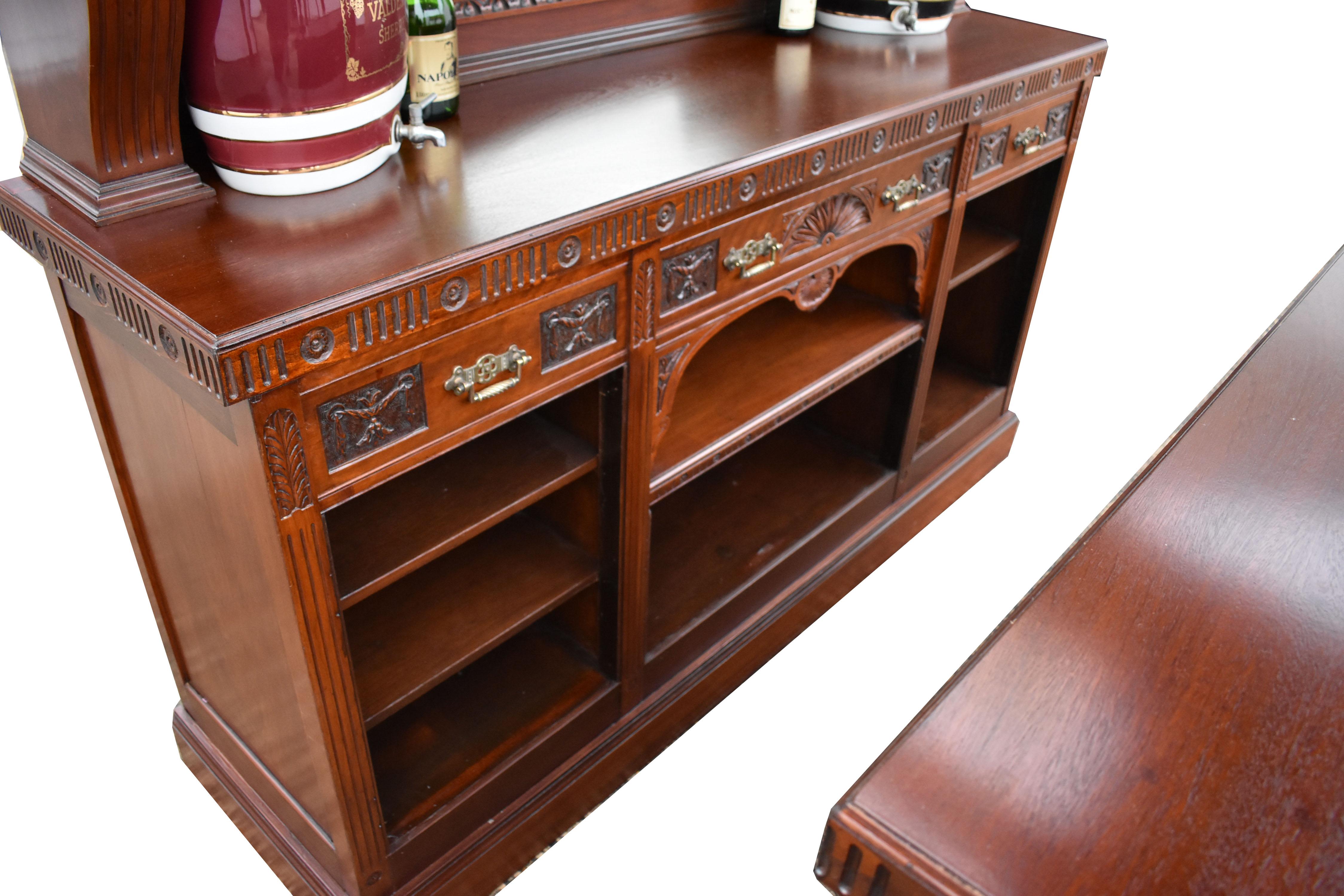 19th Century Victorian Carved Mahogany Front and Back Bar 2