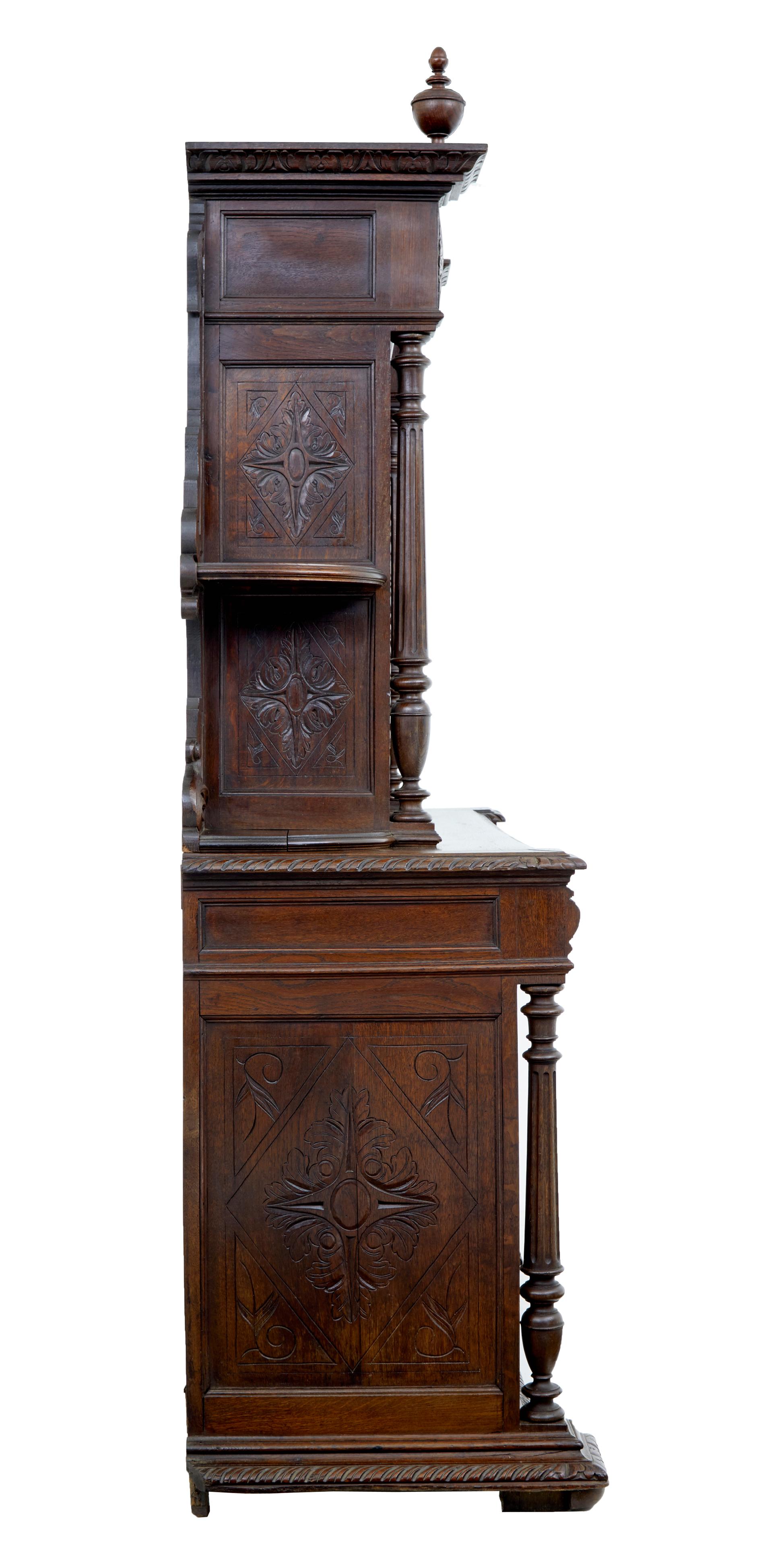 19th Century Victorian Carved Oak Dresser 1