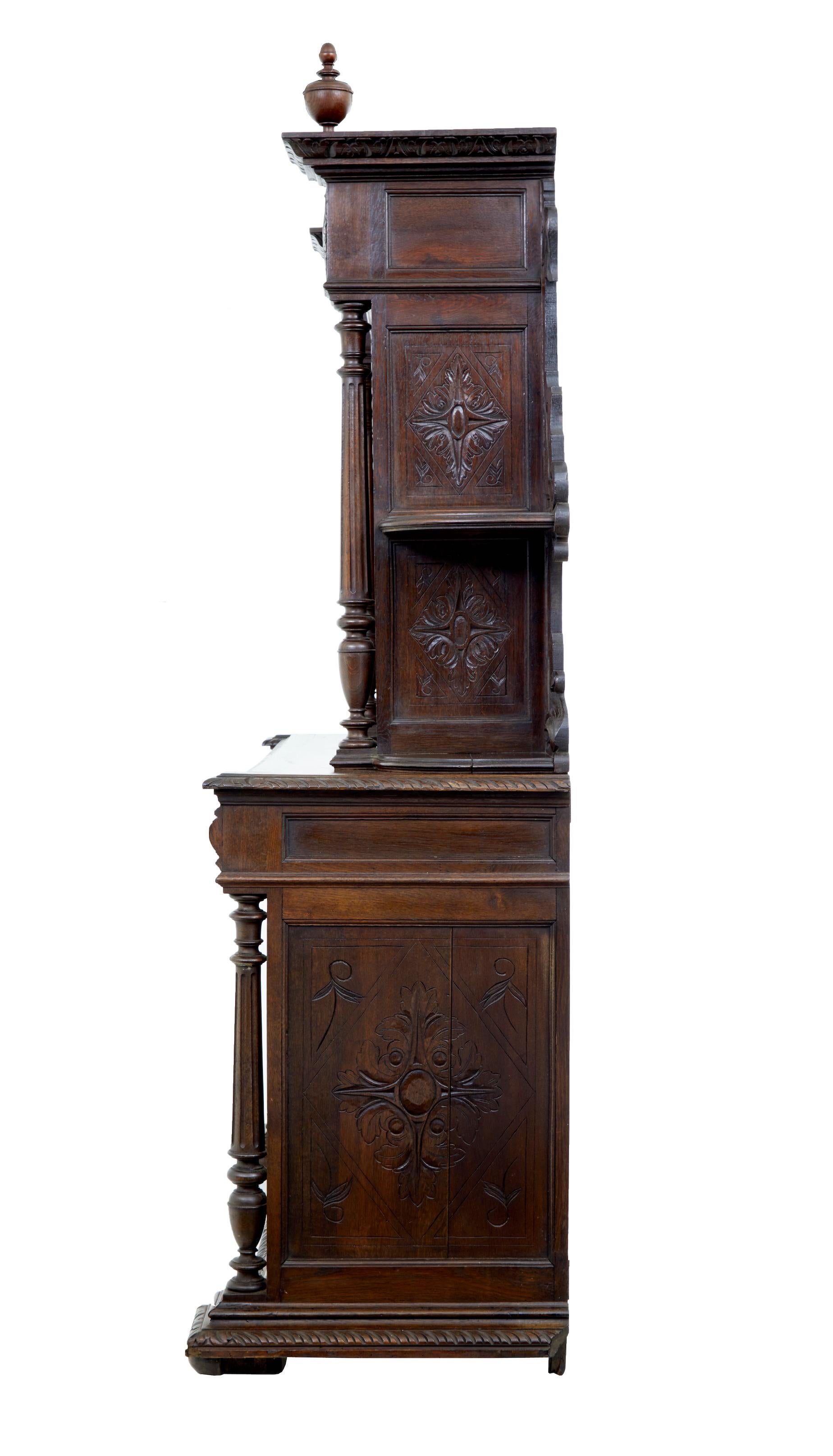 19th Century Victorian Carved Oak Dresser 2