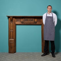 19th Century Victorian Carved Oak Fire Mantel