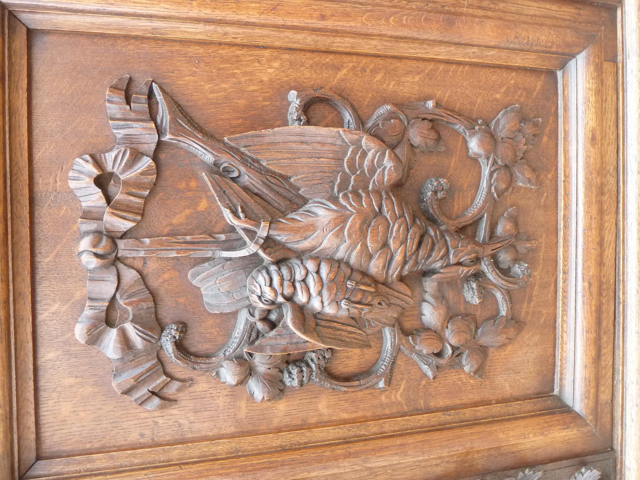 French 19th Century Victorian Carved Oak Sideboard For Sale